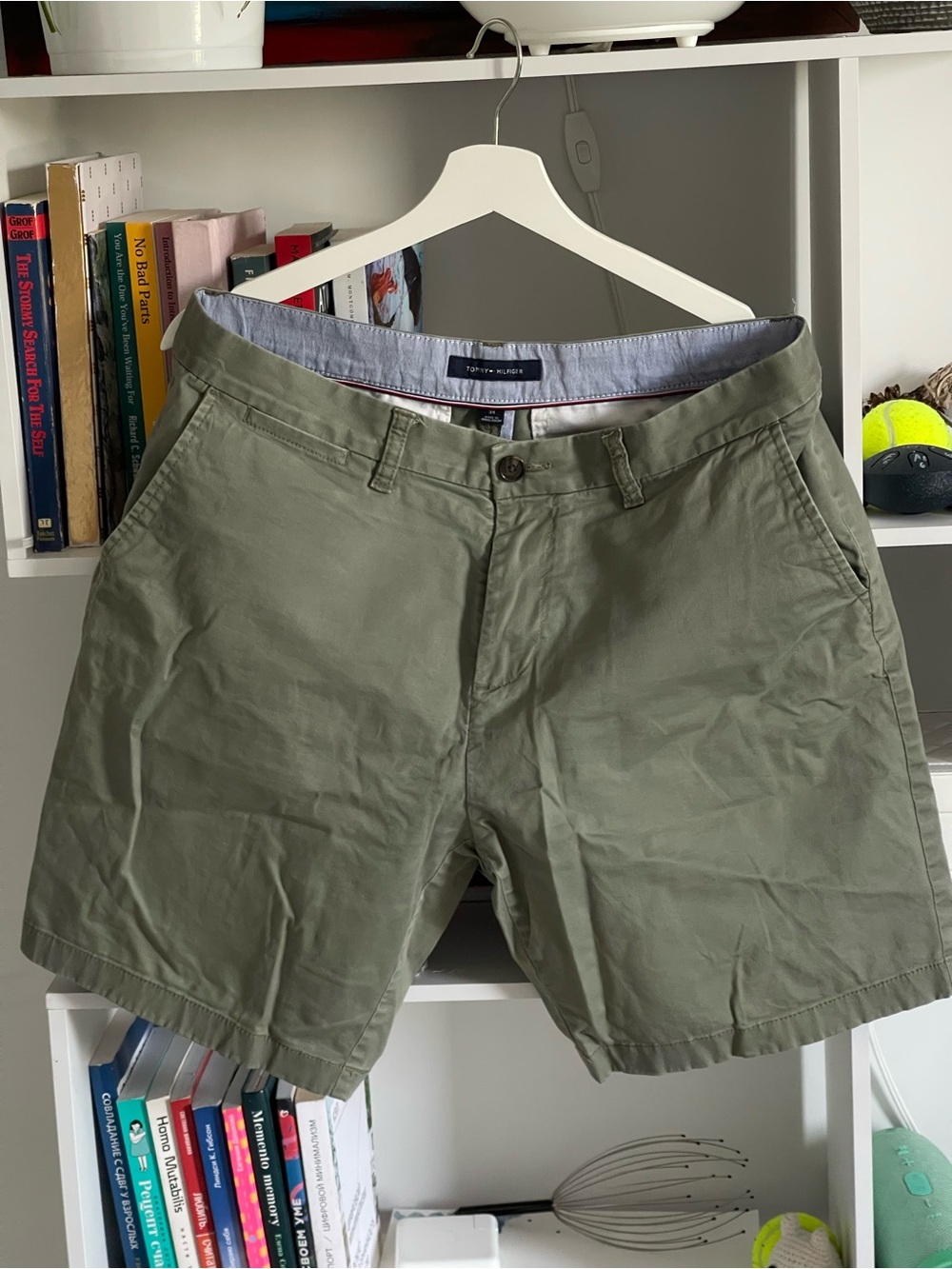 Tommy Hilfiger Olive Green Flat Front Men's Shorts
